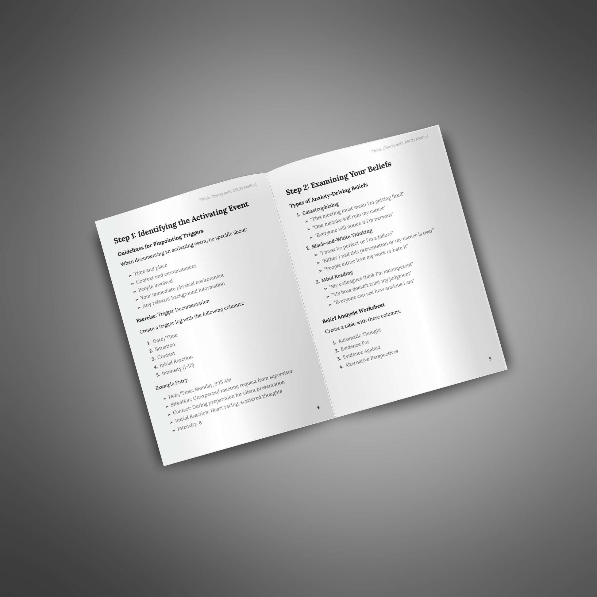 Inside pages: steps 1–2