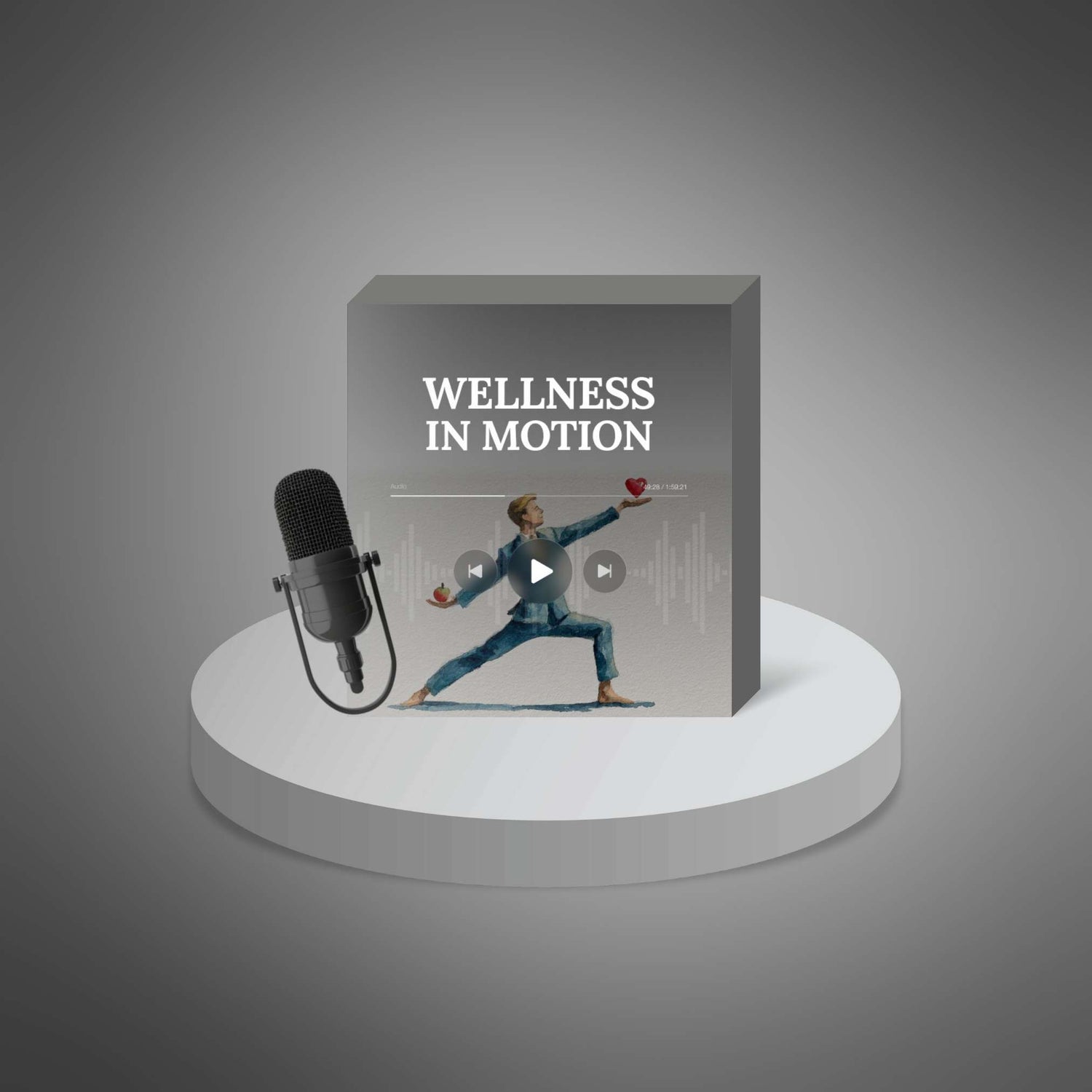 Wellness in Motion podcast cover on device