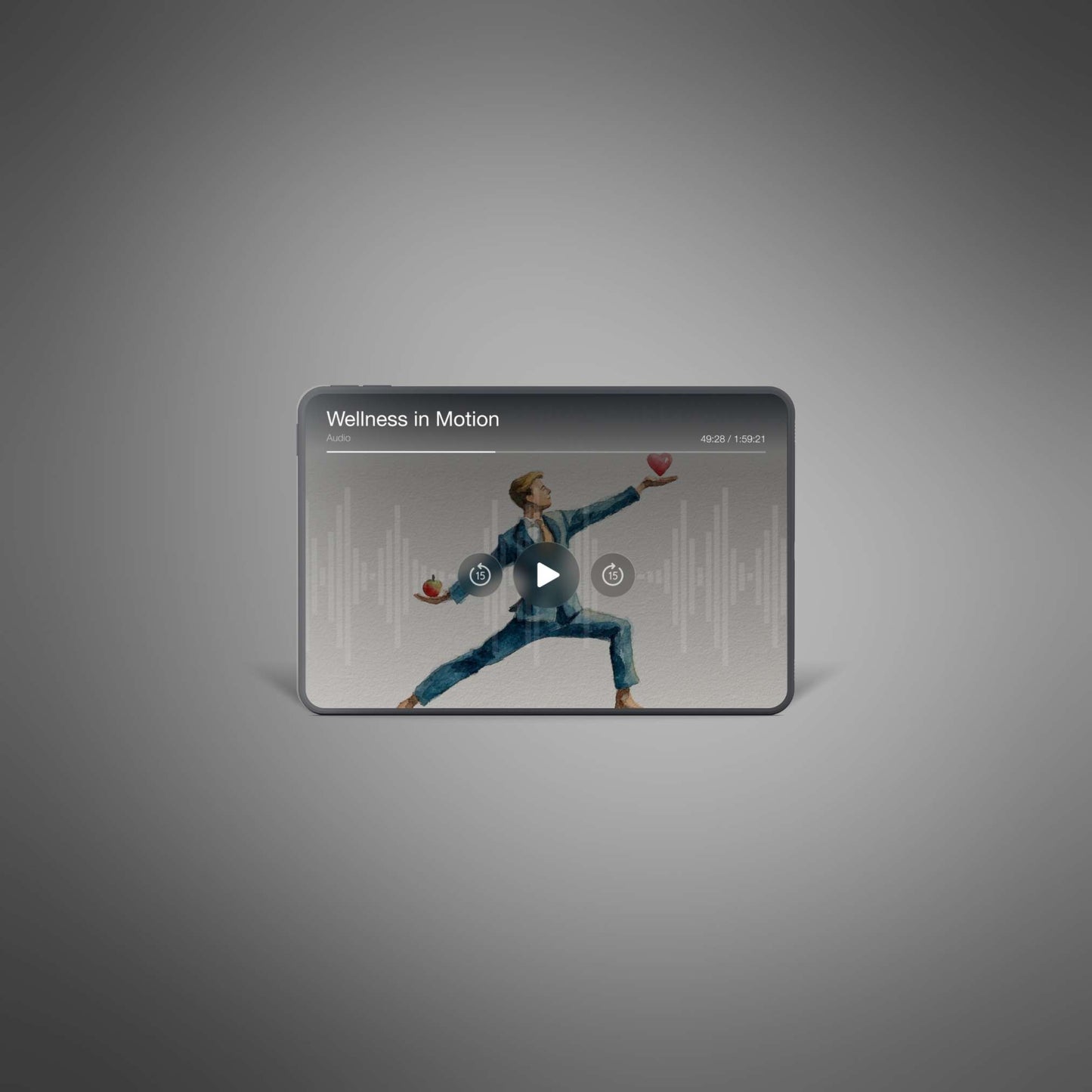 Wellness in Motion podcast mockup player