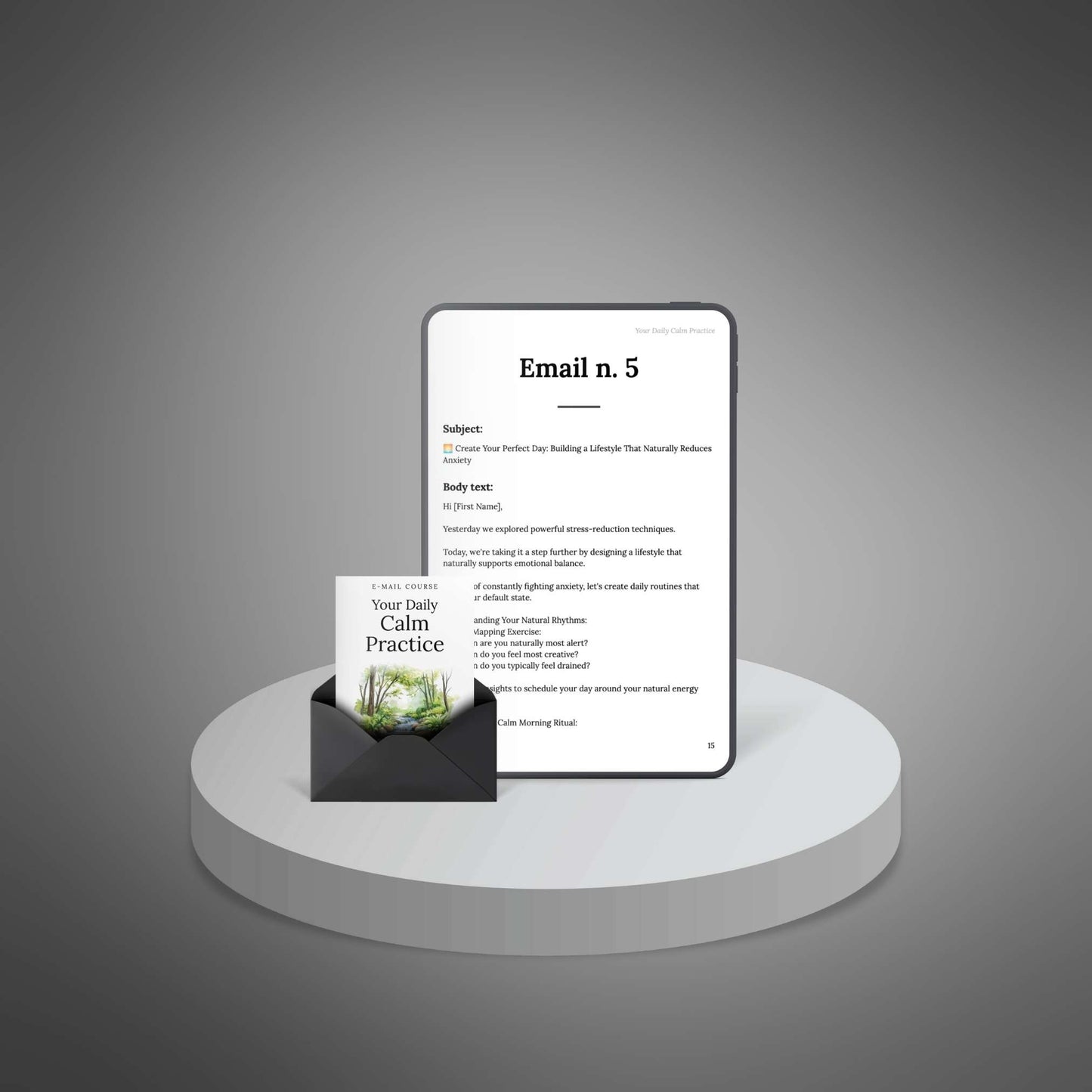 Email n. 5 on tablet