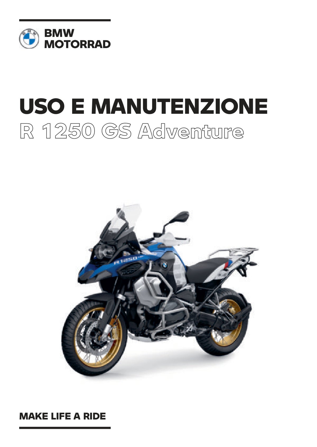 Anteprima reale del manuale BMW R 1250 GS Adventure 2021: 001 Copertina