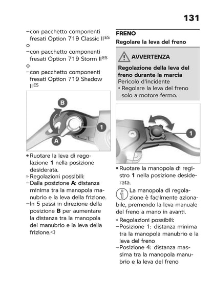Anteprima reale del manuale BMW R 1250 GS Adventure 2021: 137 Regolazione freno