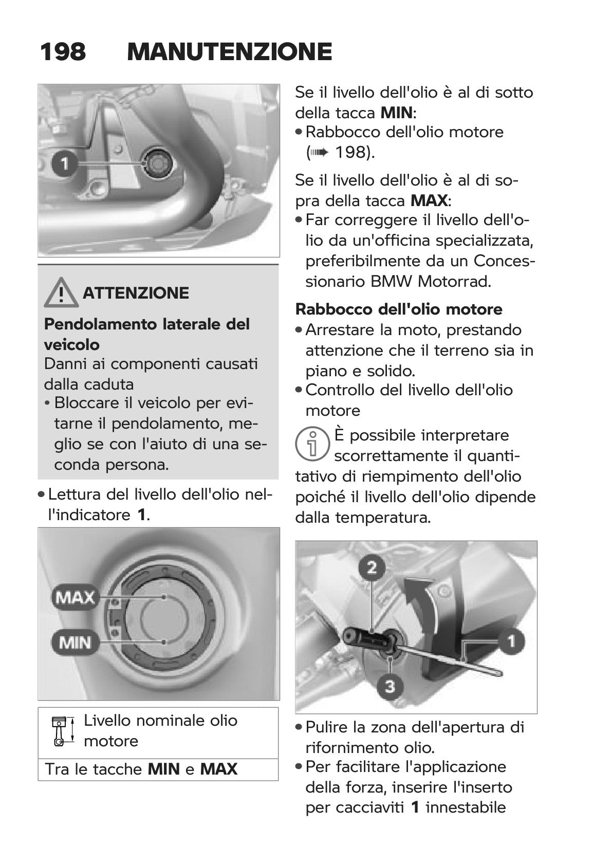 Anteprima reale del manuale BMW R 1250 GS Adventure 2021: 204 Olio motore