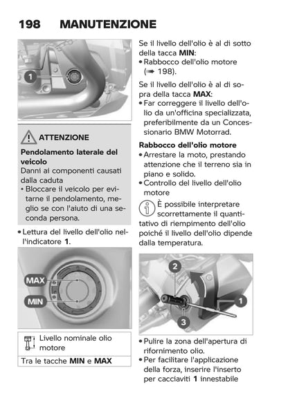 Anteprima reale del manuale BMW R 1250 GS Adventure 2021: 204 Olio motore