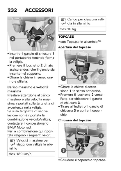 Anteprima reale del manuale BMW R 1250 GS Adventure 2021: 238 Valigie accessori