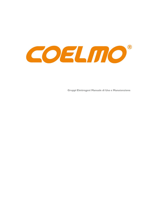 Manuale Uso e Manutenzione Generatore COELMO (PDF Italiano, 42 pagine)