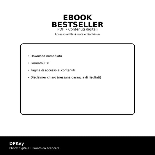Ebook Bestseller (PDF) – Contenuti Digitali + Disclaimer