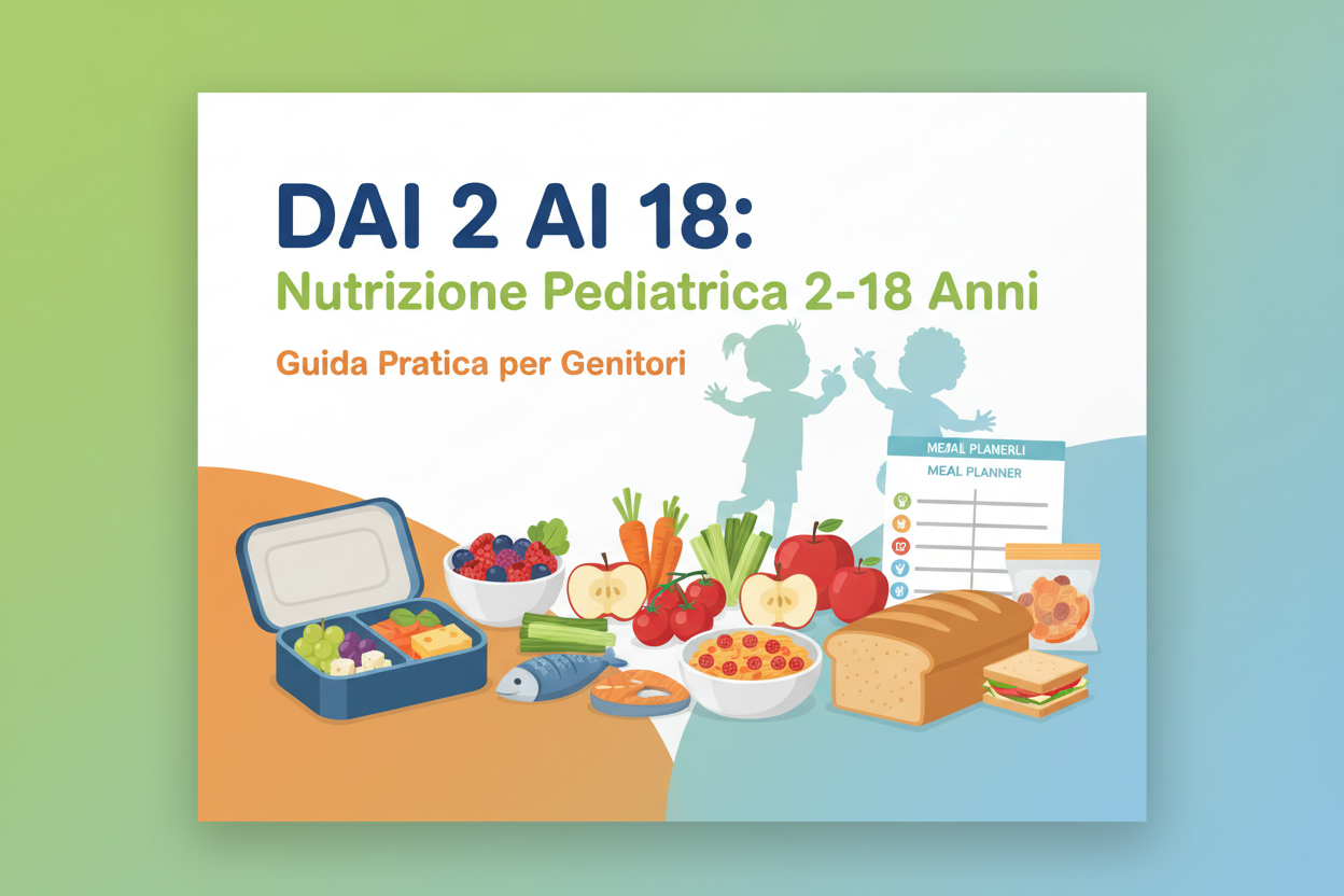 DAI 2 AI 18: Nutrizione Pediatrica 2-18 Anni (Guida Pratica PDF con Menu, Merende e Lunchbox)