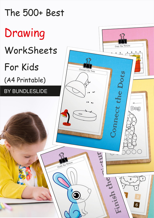 500+ Drawing & Coloring Worksheets for Kids (A4 Printable PDF) | Color by Number, Connect the Dots & More