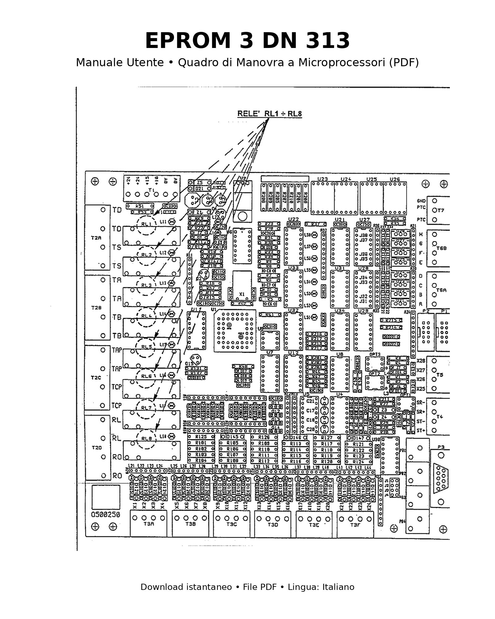 Manuale Utente EPROM 3 DN 313 – Quadro di Manovra Ascensore (PDF)