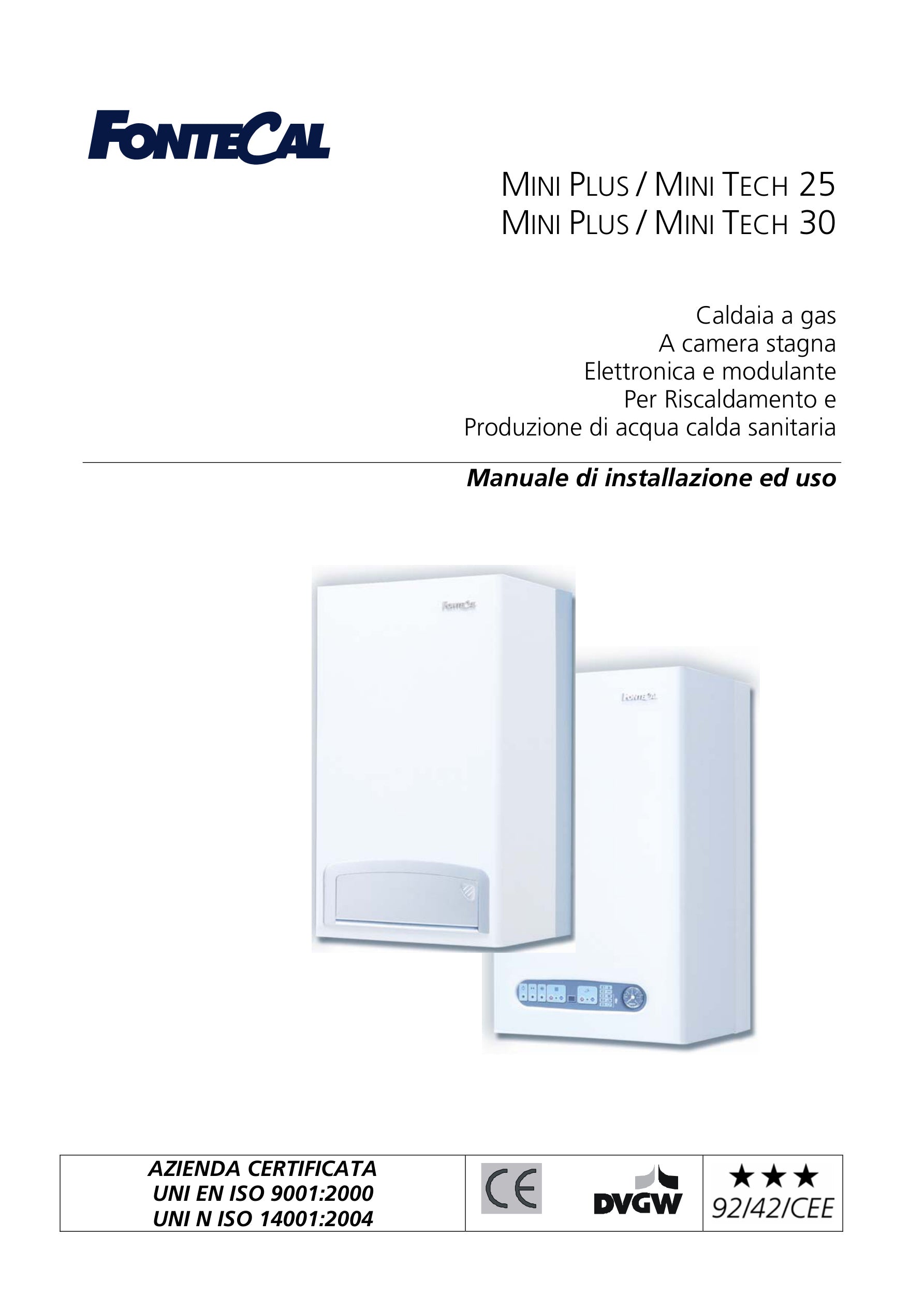 Manuale Caldaia Fontecal Mini Plus / Mini Tech 25-30 (PDF) – Installazione, Uso e Manutenzione