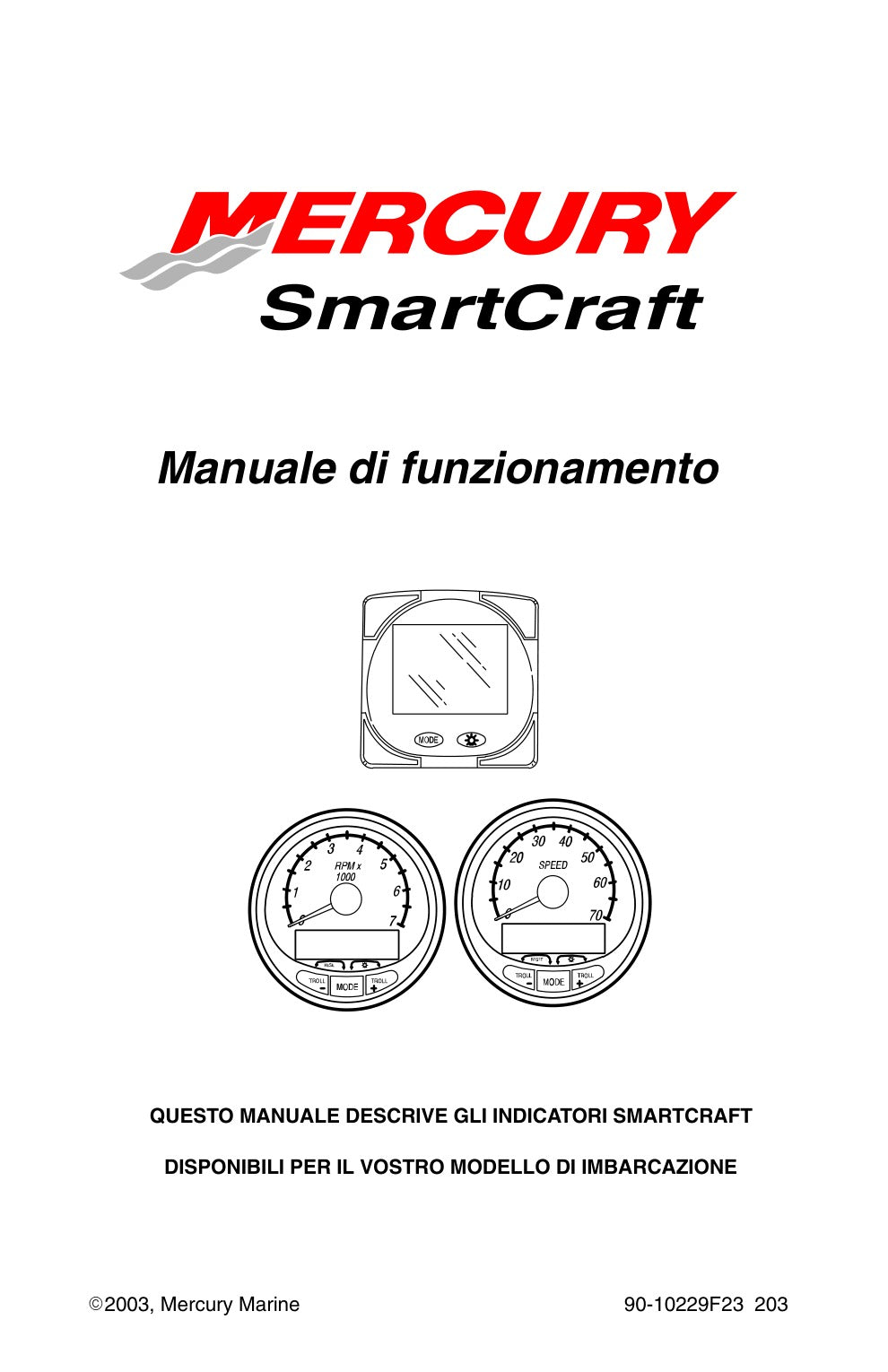 Manuale Mercury SmartCraft Indicatori | Monitor 2.00-3.00 (90-10229F23) PDF