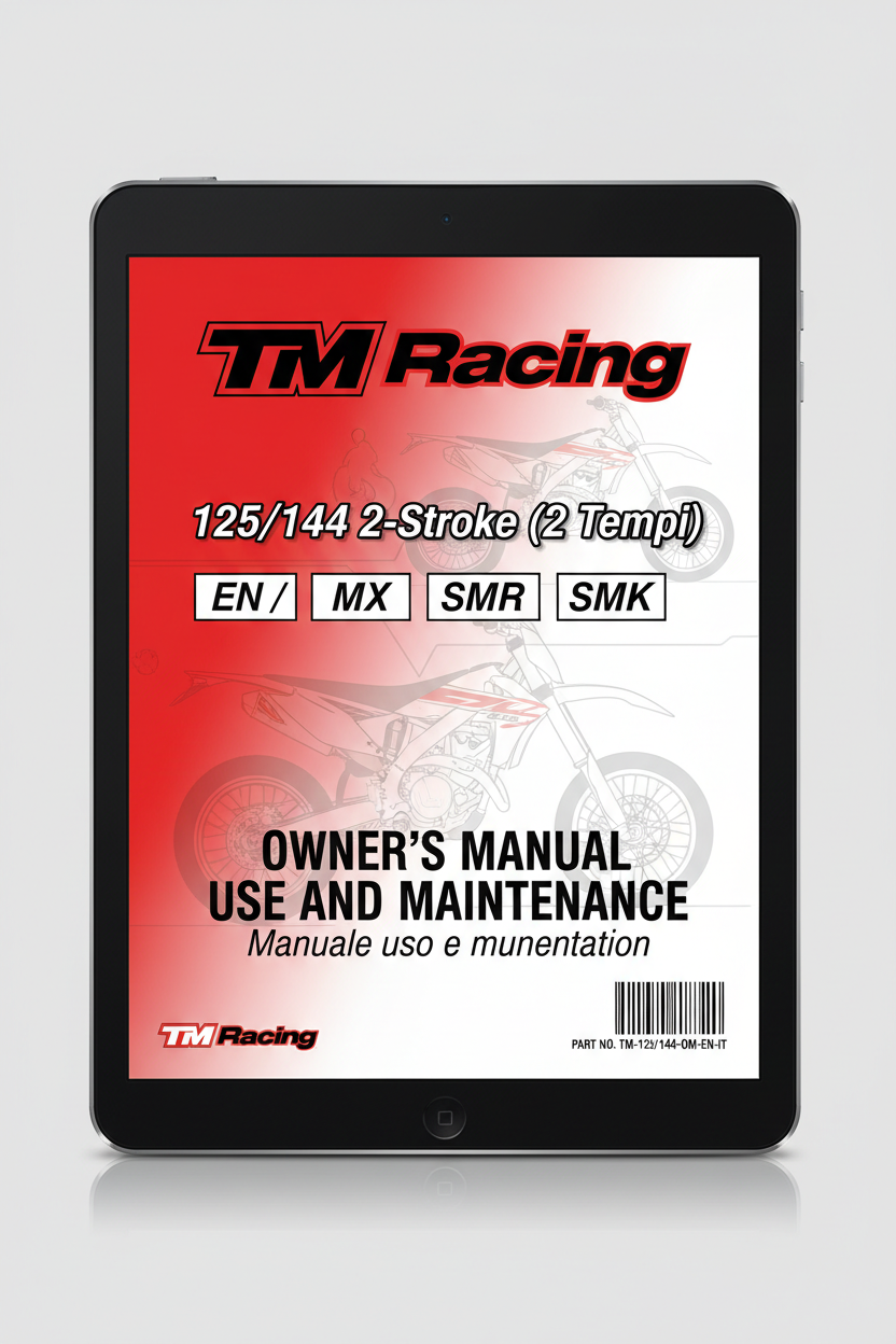 Manuale uso e manutenzione TM Racing 125/144 2 Tempi (EN/MX/SMR/SMK) PDF