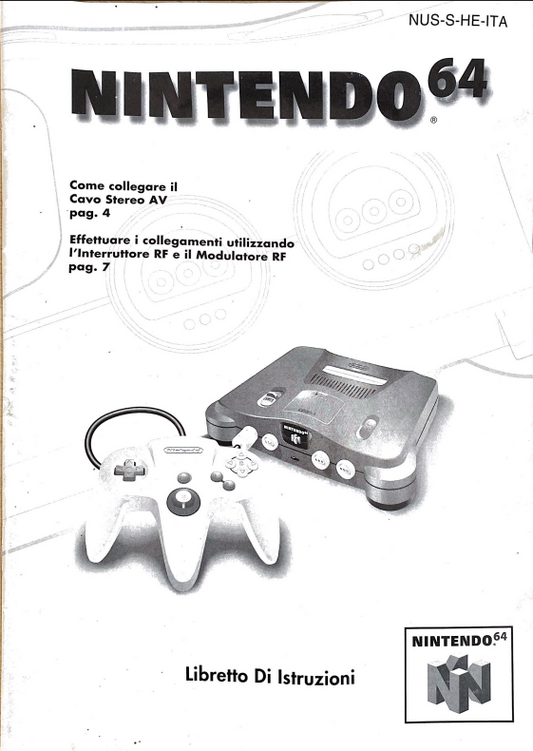 Nintendo 64 Libretto di Istruzioni Originale Italiano (NUS-S-HE-ITA) – Retro Gaming PDF