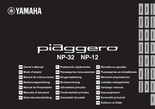 Yamaha Piaggero NP-32 / NP-12 Manuale di Istruzioni PDF (Italiano + Multilingua)