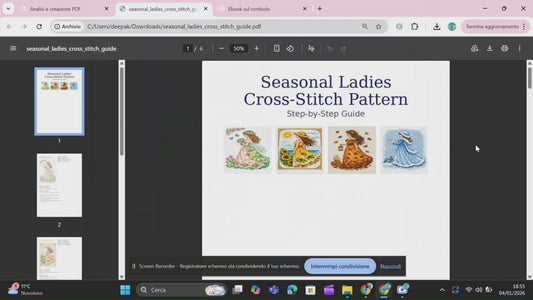 Seasonal Ladies Cross-Stitch Pattern Set (4 Seasons) PDF | Beginner-Friendly Guide