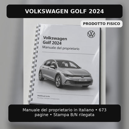 VOLKSWAGEN GOLF 2024 MANUALE PROPRIETARIO ITALIANO PDF
