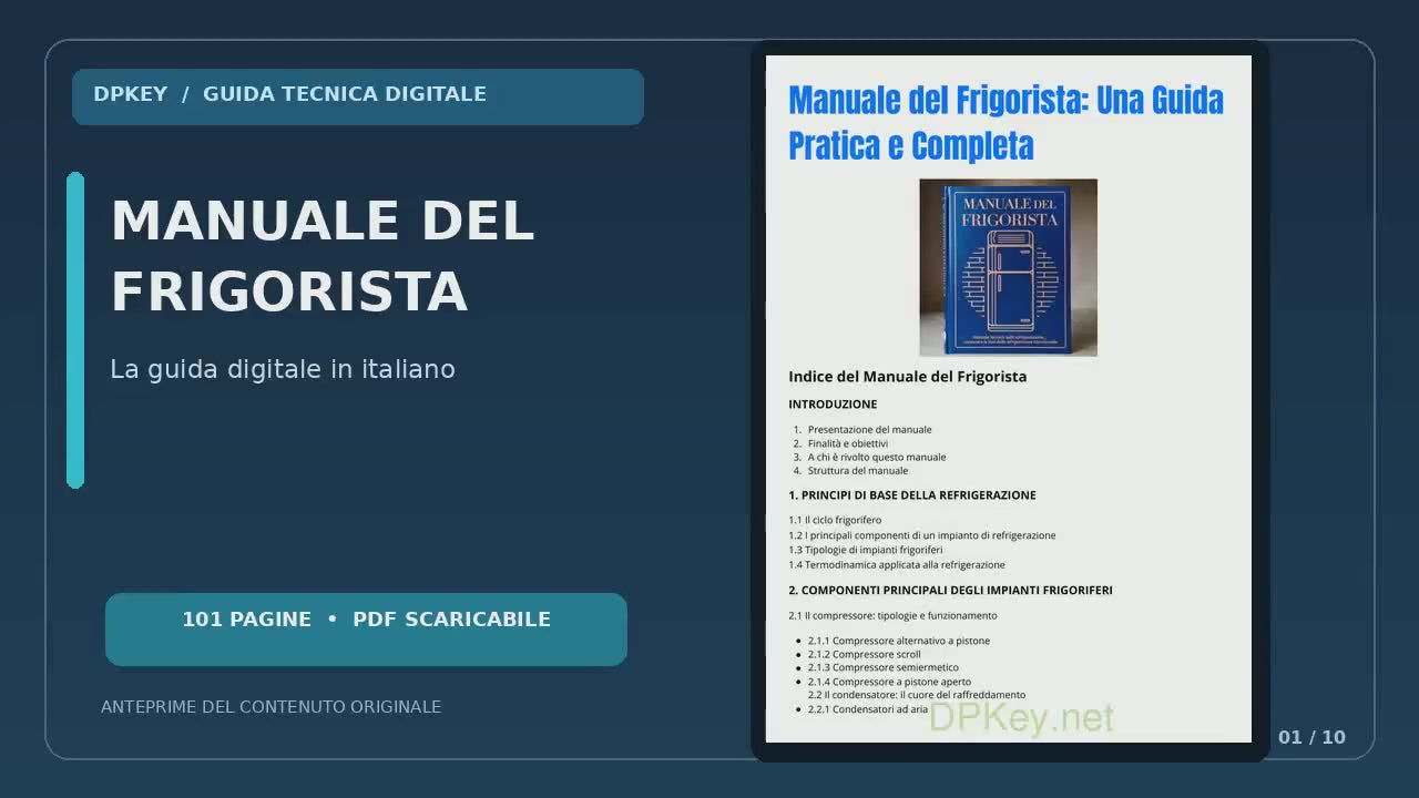 Video presentazione del Manuale del Frigorista PDF digitale - 101 pagine in italiano