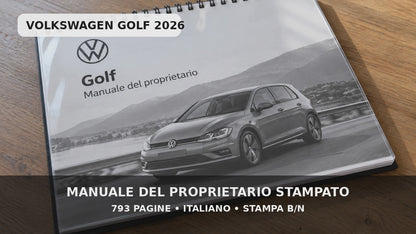 Volkswagen Golf 2026 Manuale Proprietario Italiano PDF 793 Pagine