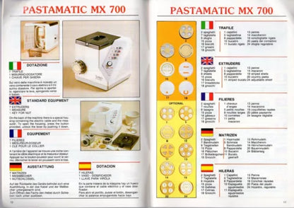 Simac Pastamatic models 700, 1000, and 1400 manual, instruction booklet, and recipe book