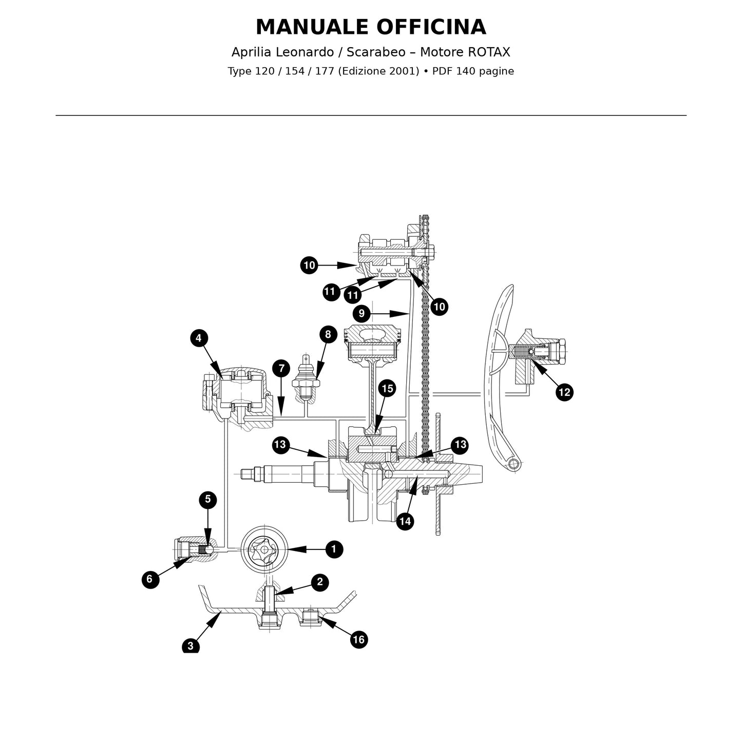 Manuale Officina Aprilia Scarabeo / Leonardo Motore ROTAX 120 154 177 (PDF 2001)