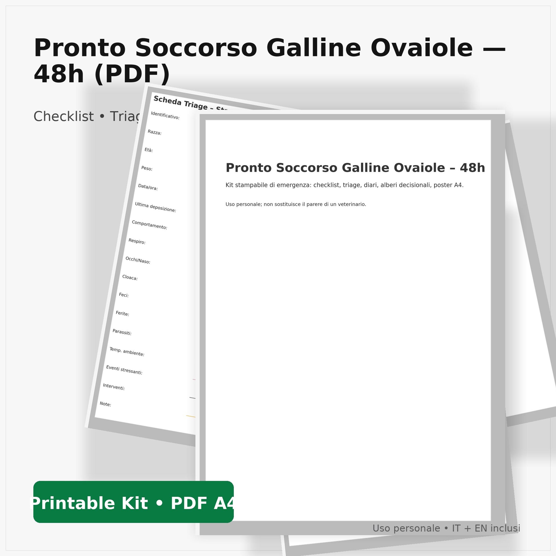 Pronto Soccorso Galline Ovaiole 48h – Kit Stampabile (PDF)