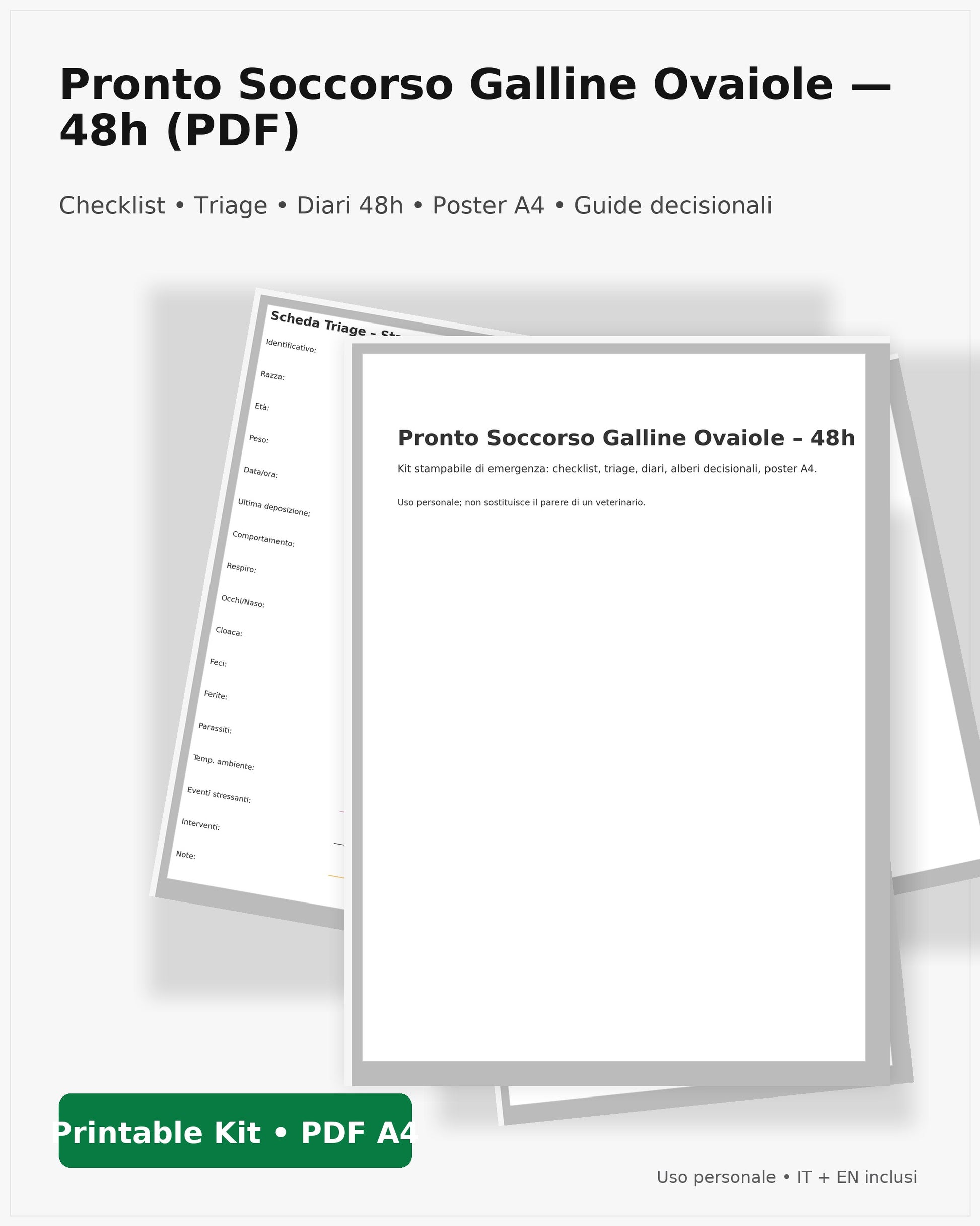 Pronto Soccorso Galline Ovaiole 48h – Kit Stampabile (PDF)