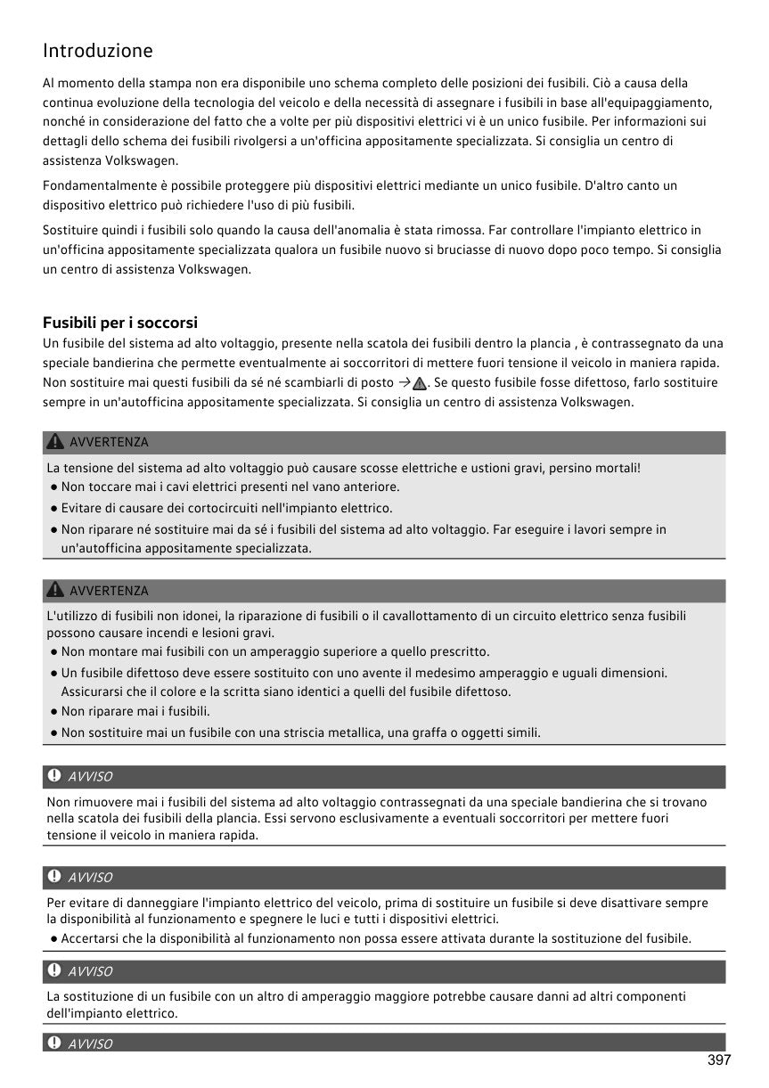 Volkswagen ID.3 2022 pagina 397 manuale stampa B/N