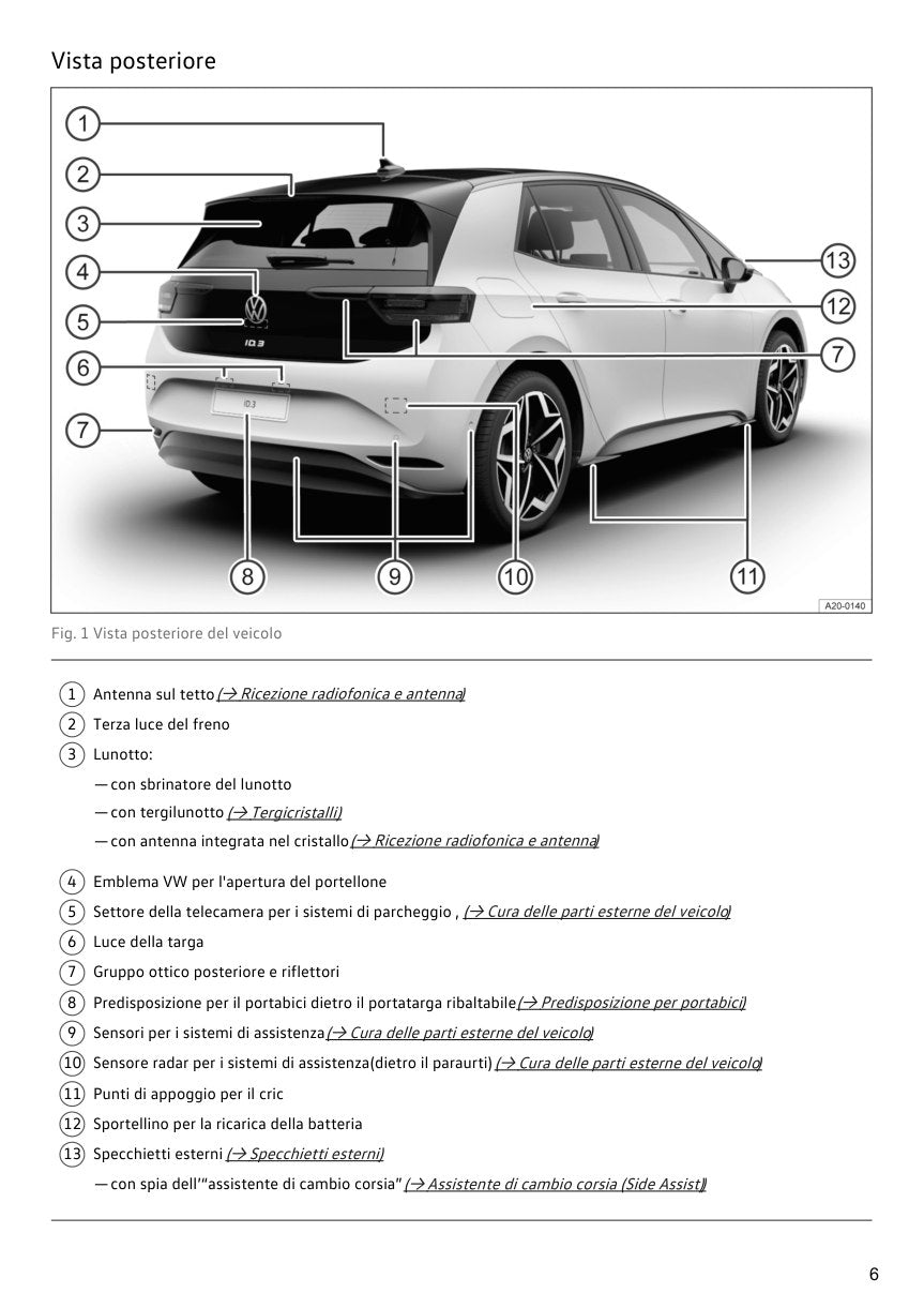 Volkswagen ID.3 2022 pagina 6 manuale stampa B/N