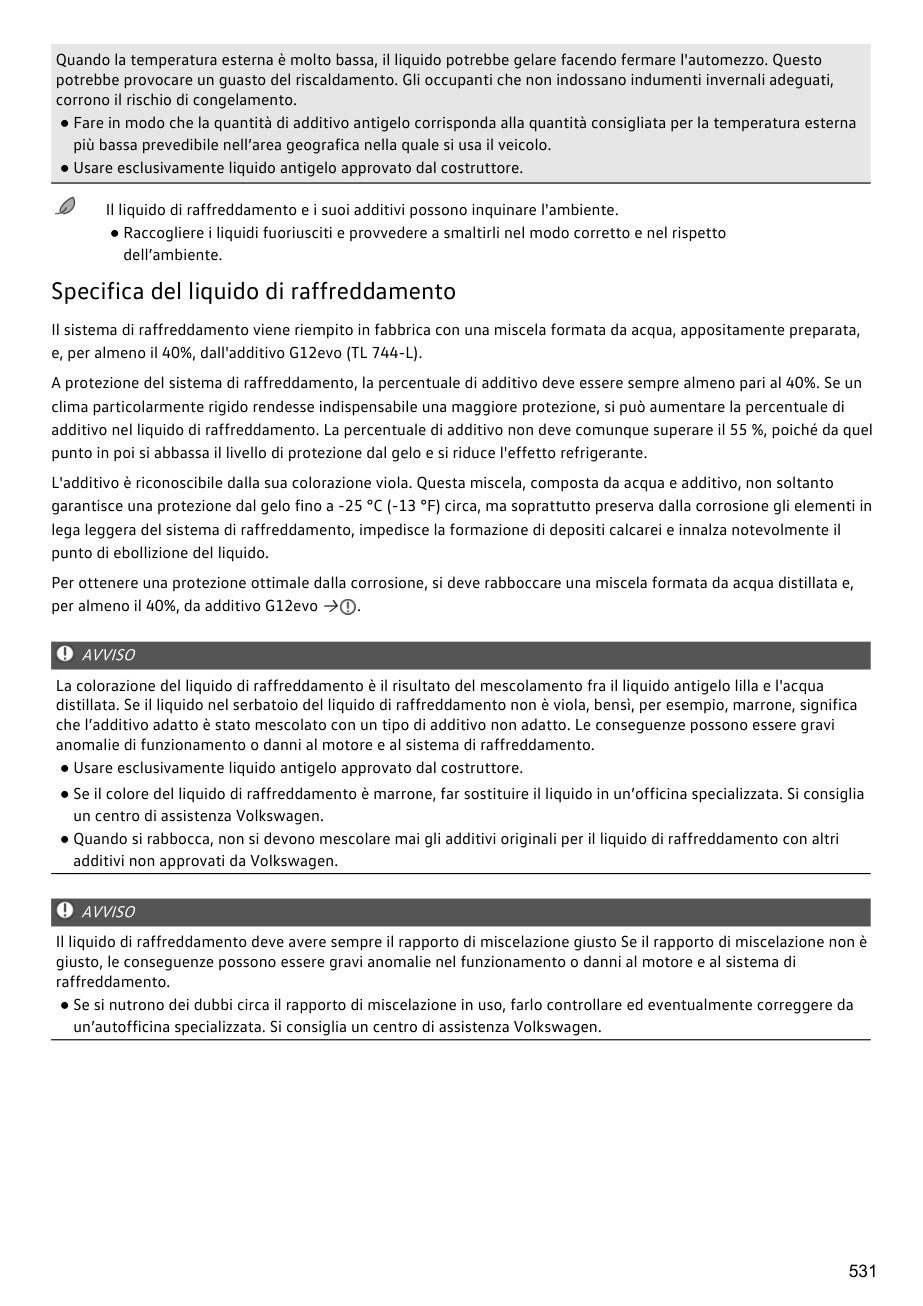 Manuale Volkswagen ID.4 2025 pagina 531: raffreddamento, stampa B/N