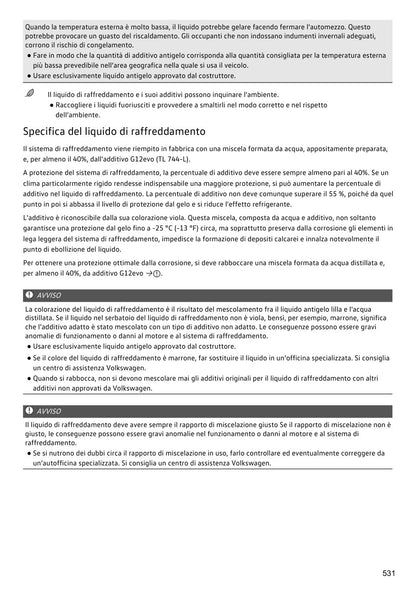 Manuale Volkswagen ID.4 2025 pagina 531: raffreddamento, stampa B/N