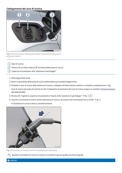VW ID.4 2026 anteprima del PDF digitale originale pagina 536, presa ricarica in colori