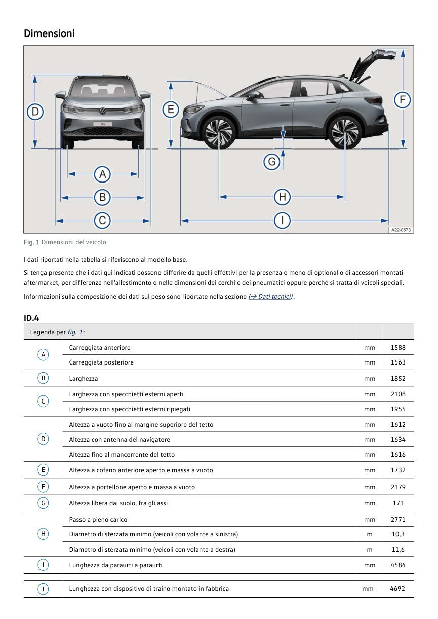 VW ID.4 2026 anteprima del PDF digitale originale pagina 767, dimensioni in colori
