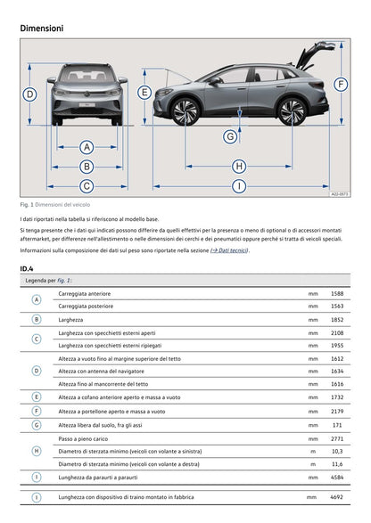 VW ID.4 2026 anteprima del PDF digitale originale pagina 767, dimensioni in colori