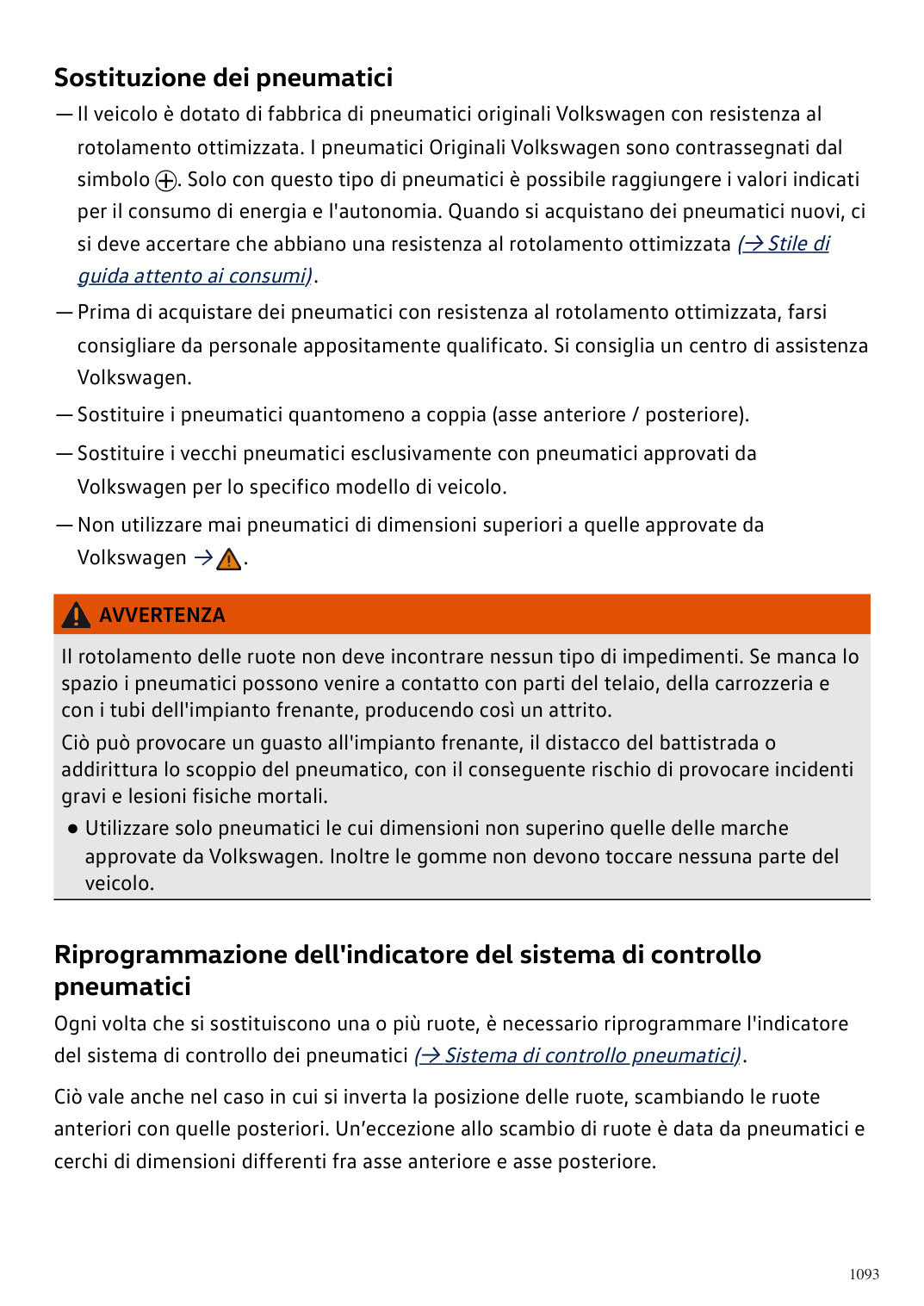 Volkswagen ID.4 2027 PDF colori pagina 1093: Pneumatici