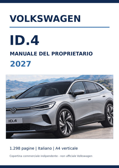 Copertina commerciale Volkswagen ID.4 2027 manuale proprietario italiano 1298 pagine PDF
